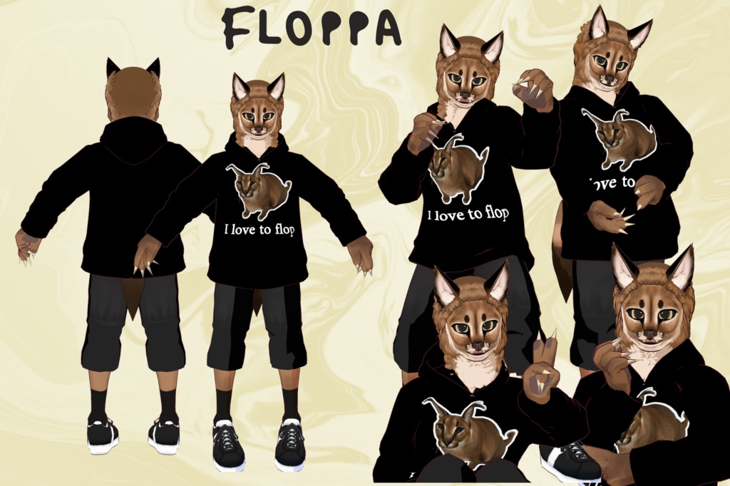 Floppa 3D vtuber (VRM - Vroid File)