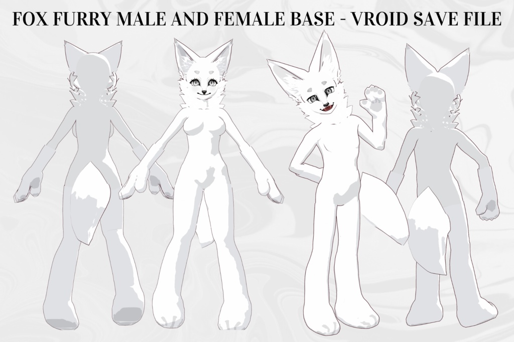 Furry fox Base Male and Female (vroid save file)