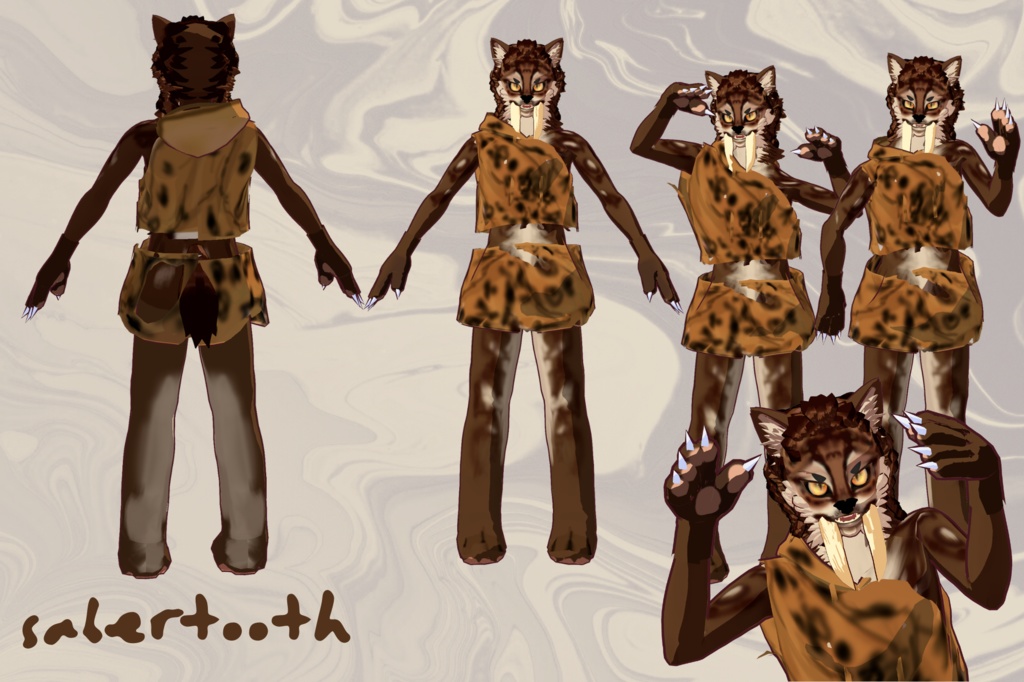 Sabertooth 3D Vtuber (VRM - Vroid File)