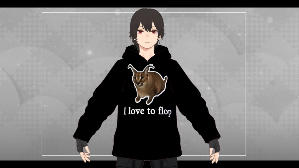 Floppa hoodie vroid cloth