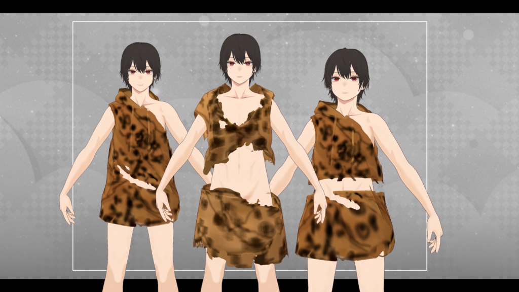 Caveman clothes set (Includes 2 hoodies, 1 shirt)