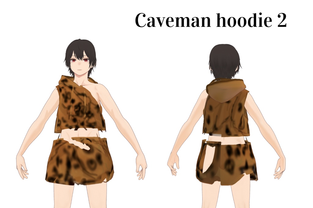 Caveman clothes set (Includes 2 hoodies, 1 shirt)