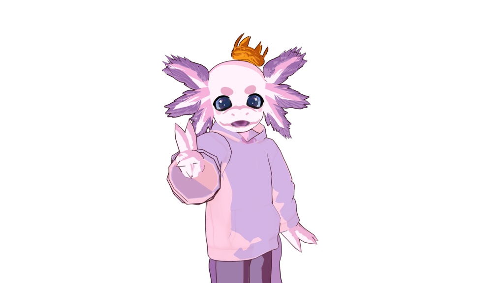 Axolotl furry 3D Vtuber (VRM - Vroid File)