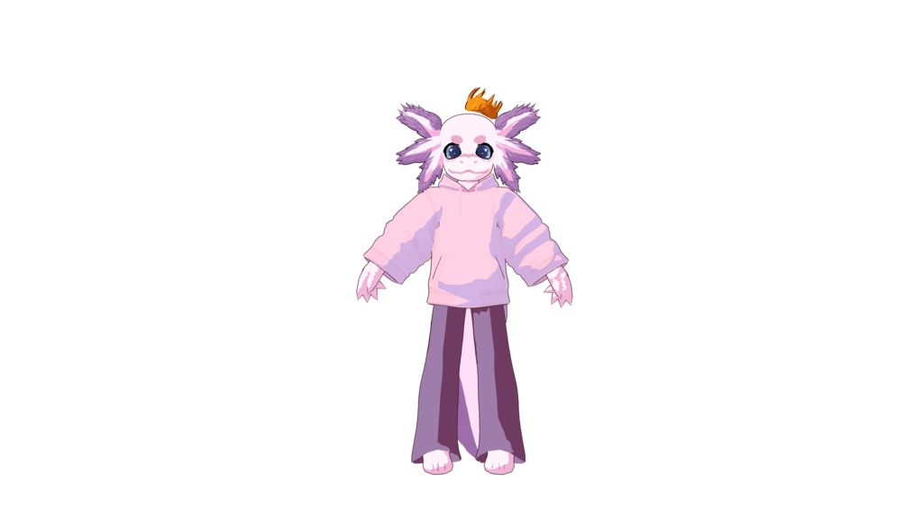 Axolotl furry 3D Vtuber (VRM - Vroid File)