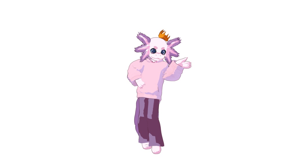 Axolotl furry 3D Vtuber (VRM - Vroid File)