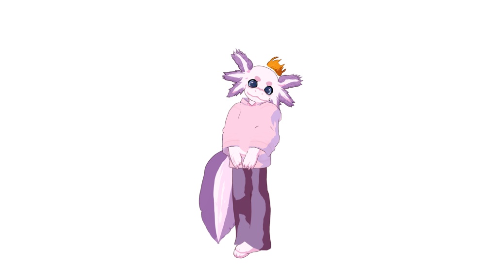 Axolotl furry 3D Vtuber (VRM - Vroid File)