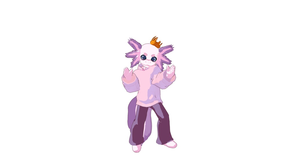 Axolotl furry 3D Vtuber (VRM - Vroid File)