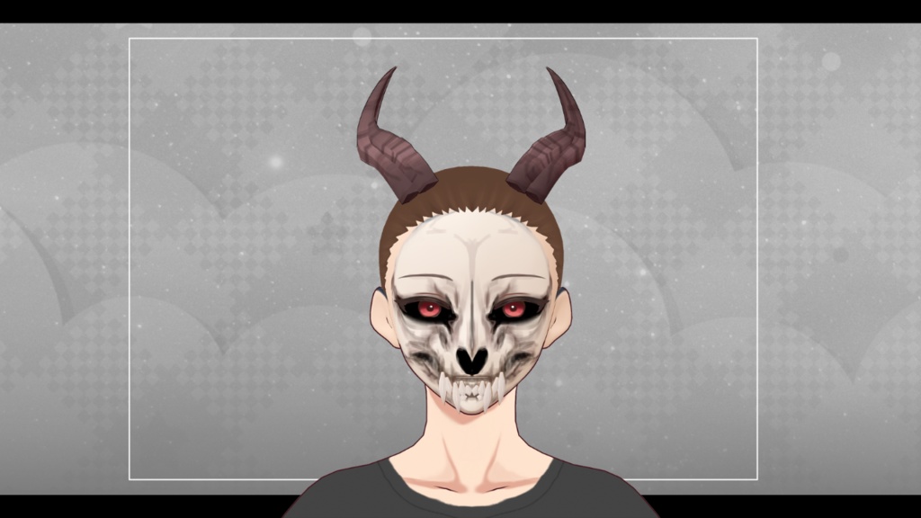 Skull and horns (Skin and back hair)