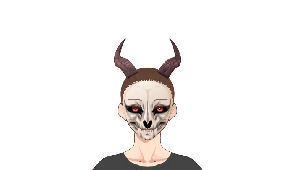 Skull and horns (Skin and back hair)