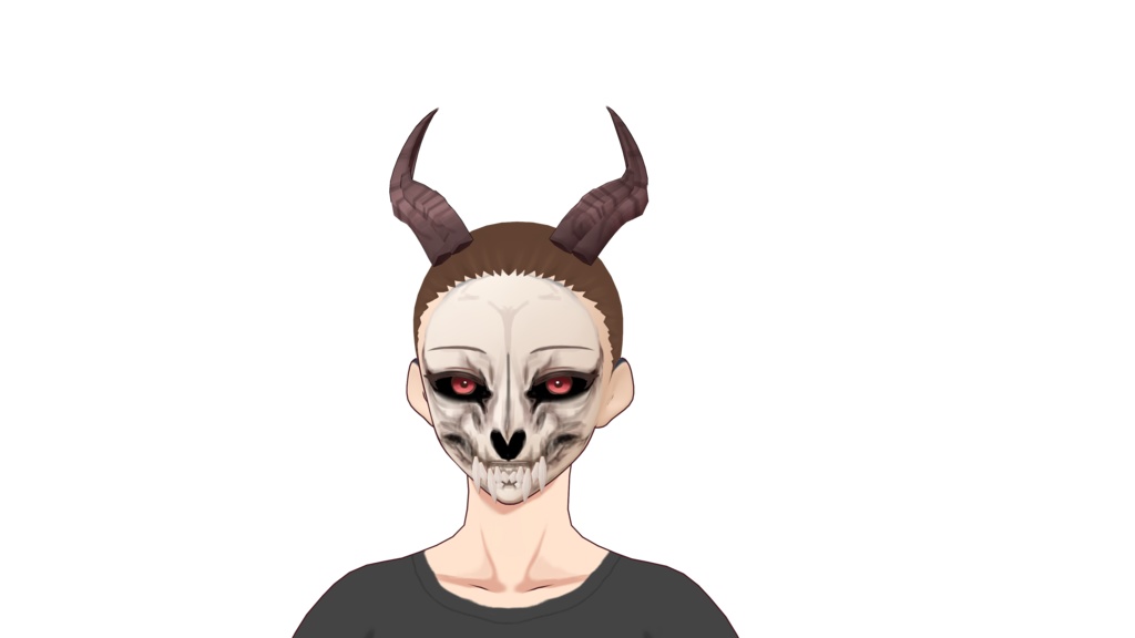 Skull and horns (Skin and back hair)
