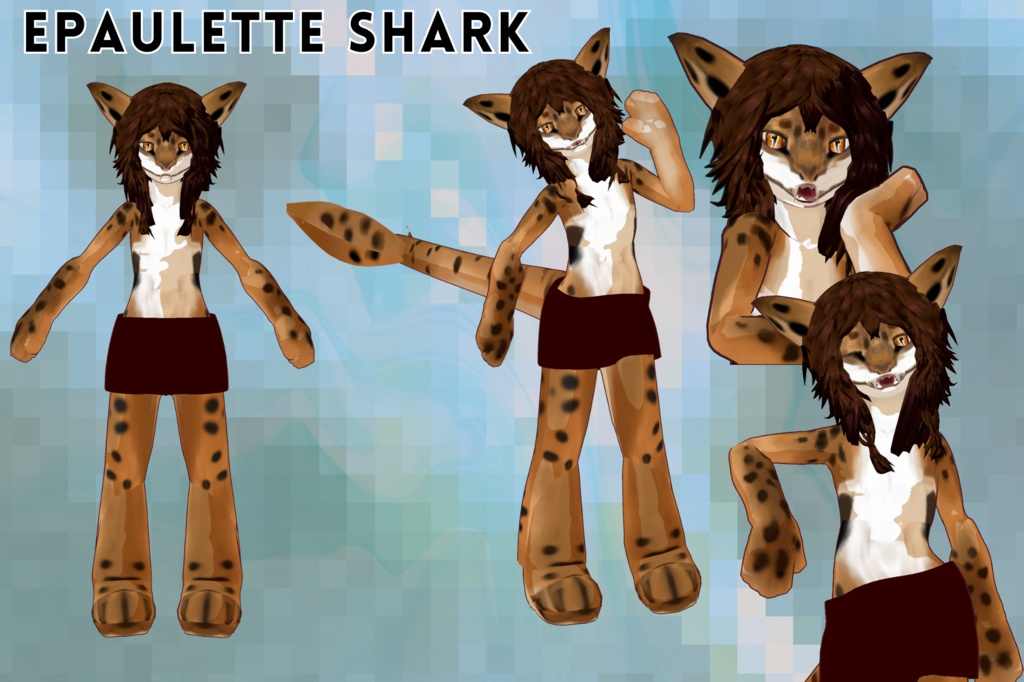 Epaulette shark 3D vtuber (vrm and vroid file)