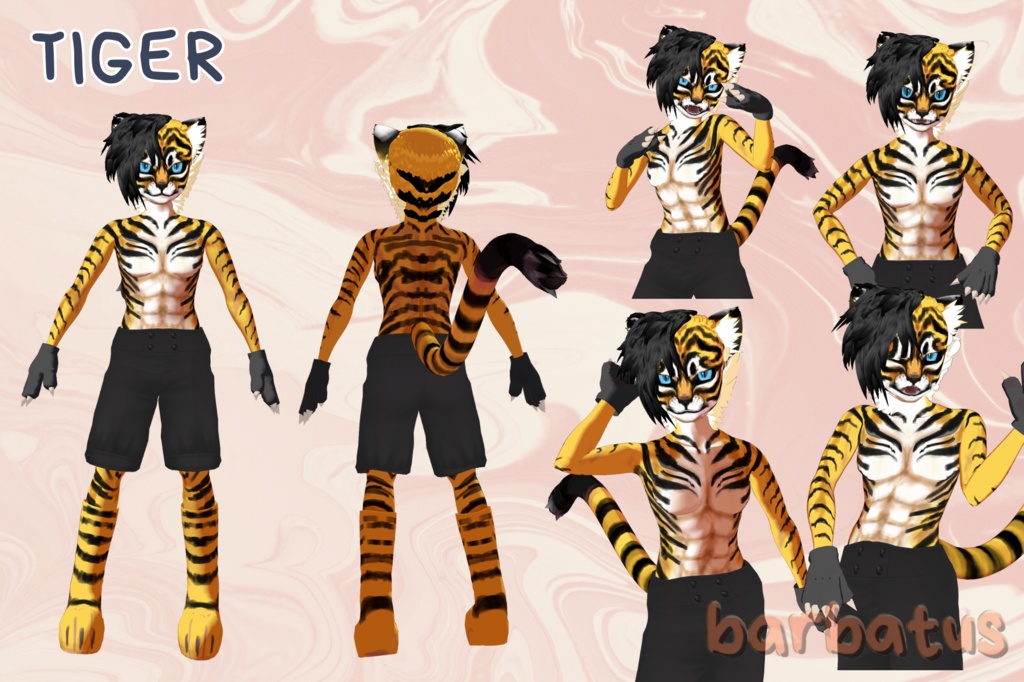 Tiger 3D vtuber (vrm and vroid file)