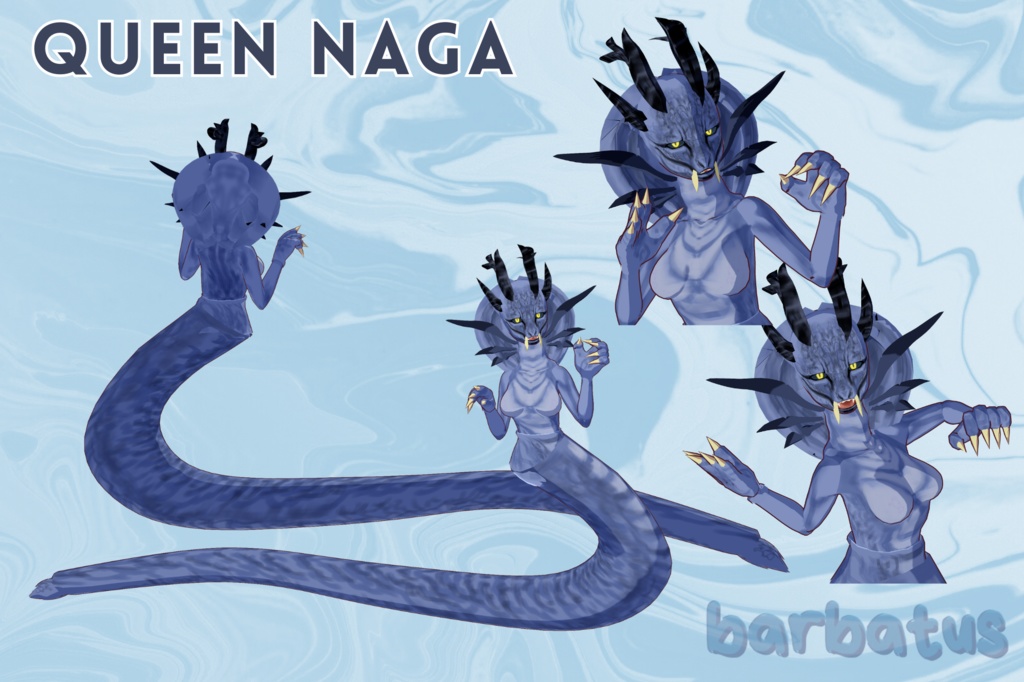 Queen Naga 3D Vtuber (VRM - Vroid File)
