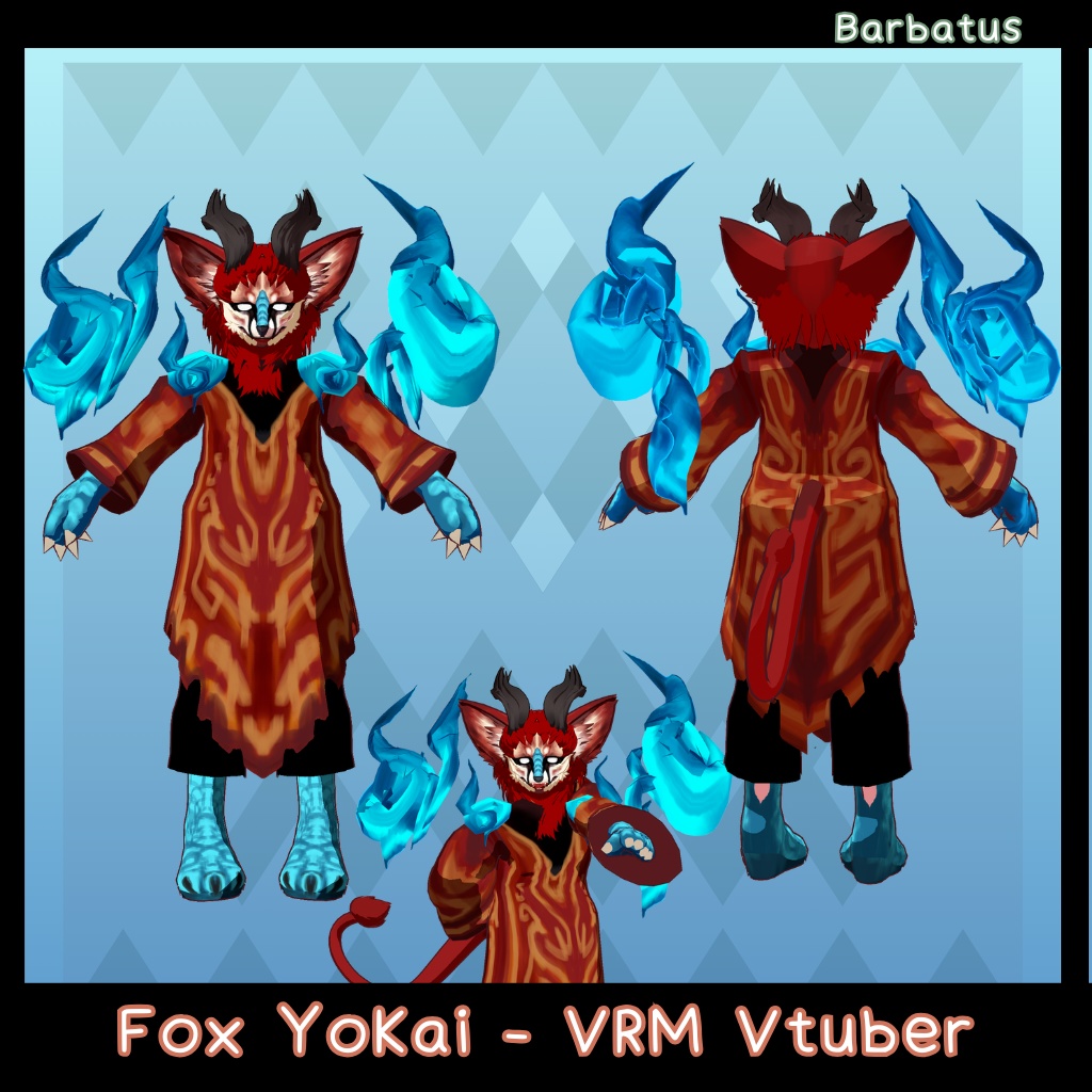Fox Yokai 3D Vtuber (VRM - Vroid File)