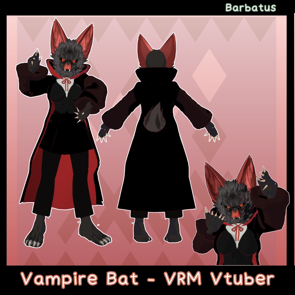 Vampire Bat Vtuber (VRM - Vroid File)