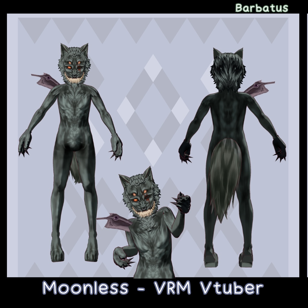 Moonless 3D vtuber (VRM - vroid file) (fear and hunger)