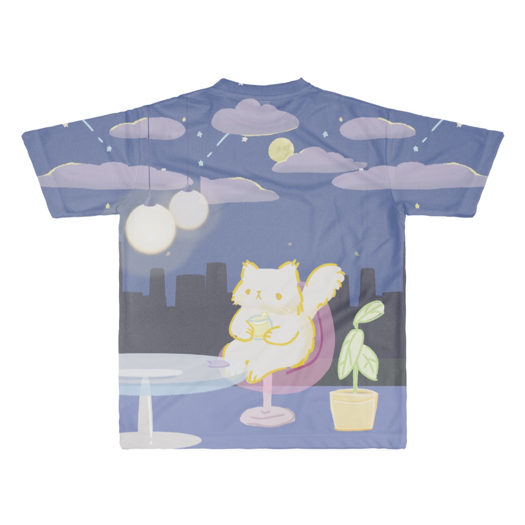 シティポップにゃお(ミルク)グラフィックTシャツ