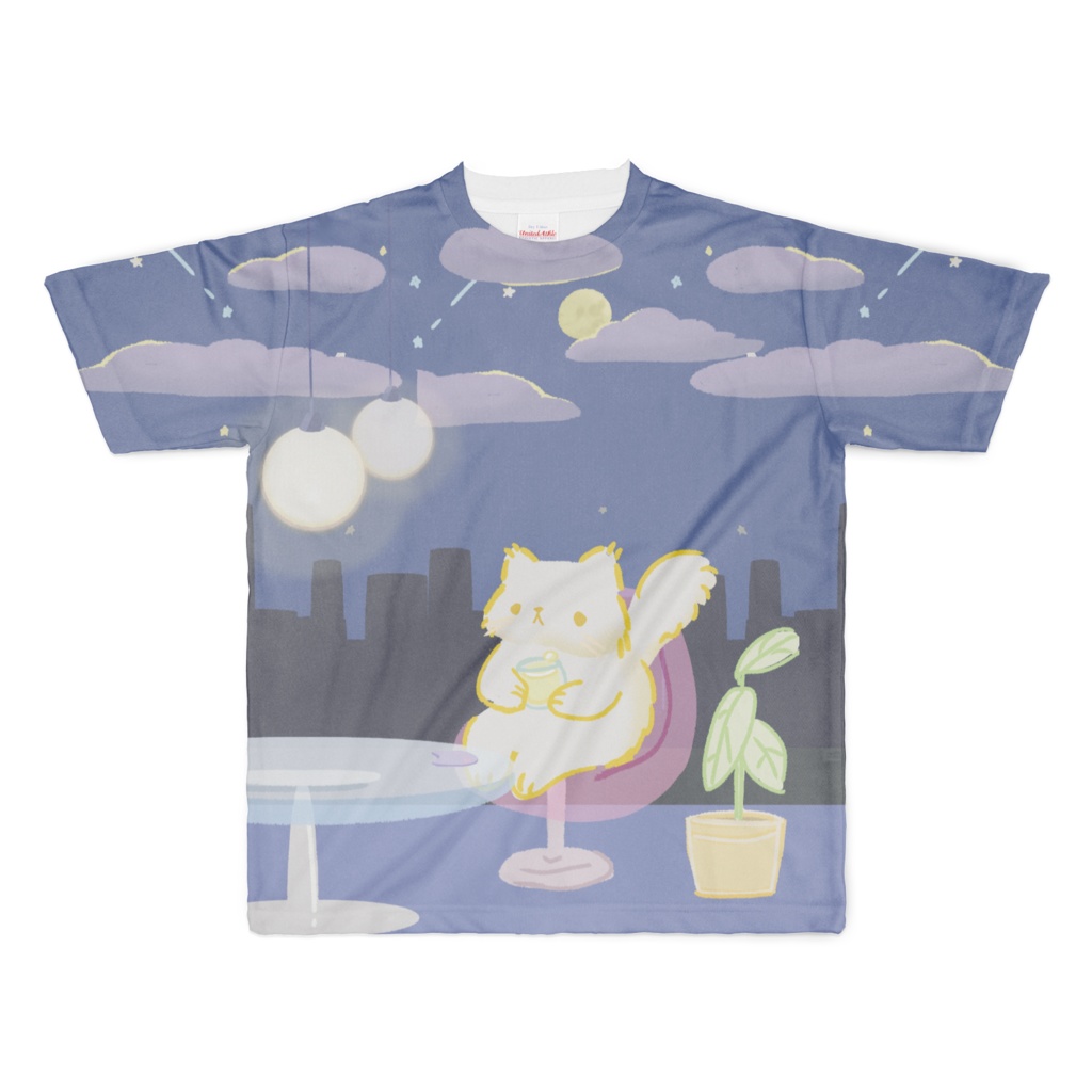 シティポップにゃお（ミルク）グラフィックTシャツ