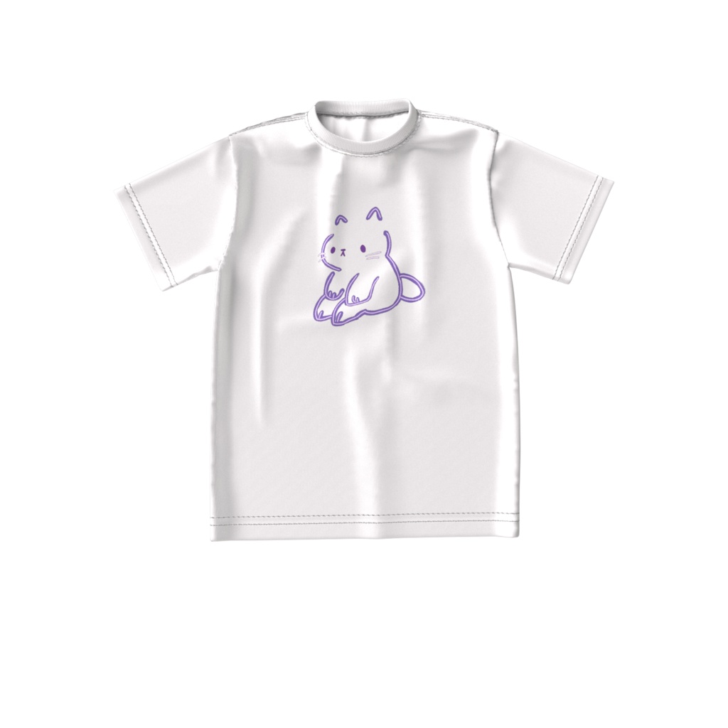 ネオンにゃお（パープル）ビックシルエットTシャツ