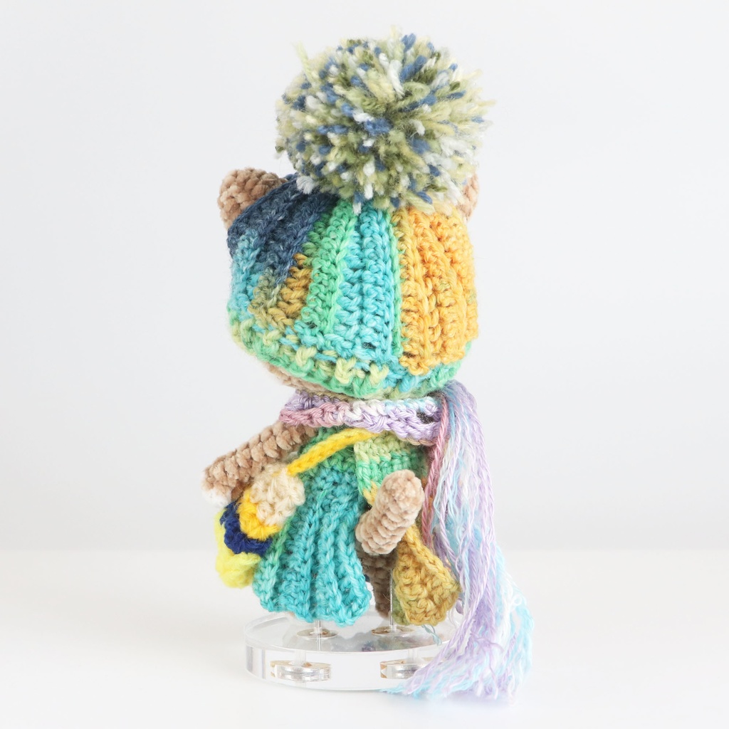 あみあみにゃんこのぷりんちゃん:モールヤーン毛糸でのもっぷりっこ