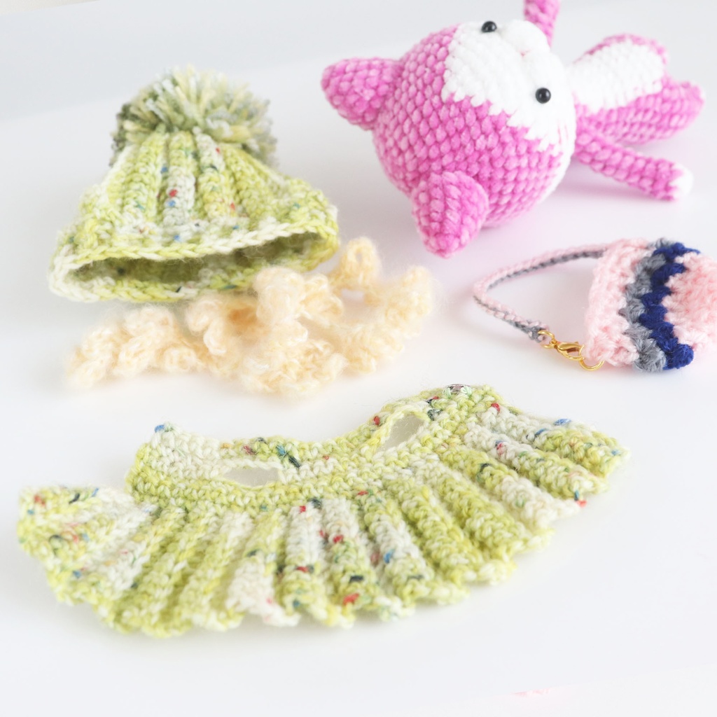 あみあみにゃんこのぷりんちゃん:モールヤーン毛糸でのもっぷりっこ