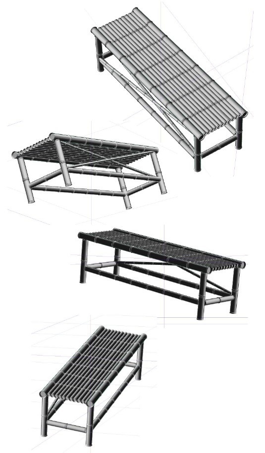 コミスタ・クリスタ用_竹椅子3D素材