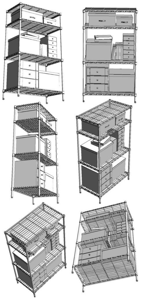 コミスタ・クリスタ用_備品付メタルラック3D素材