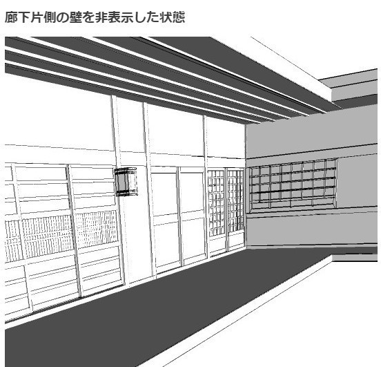 コミスタ・クリスタ用_和風廊下3D素材