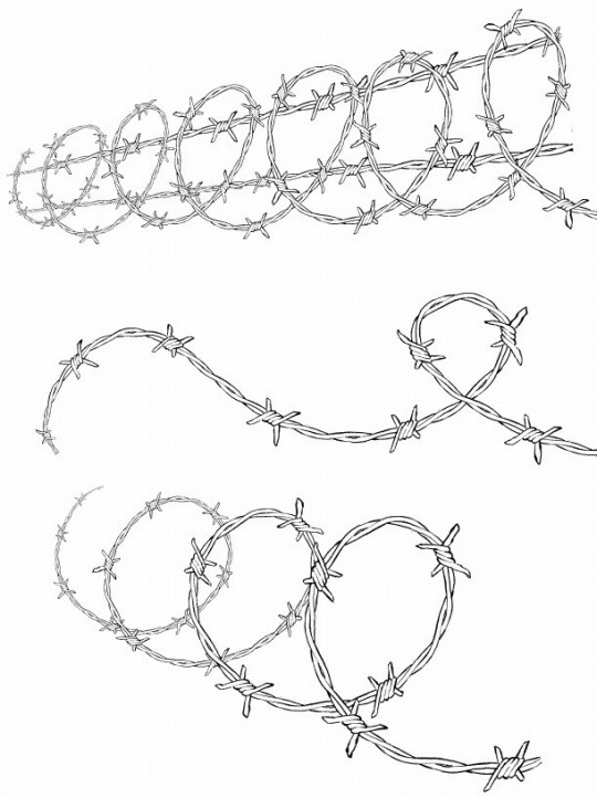 コミスタ・クリスタ用_有刺鉄線ブラシ素材(簡易版)