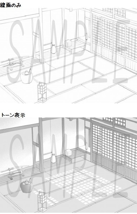 コミスタ・クリスタ用_背景素材・和室04