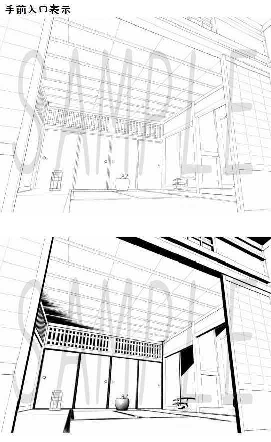 コミスタ・クリスタ用_背景素材・和室6点セット