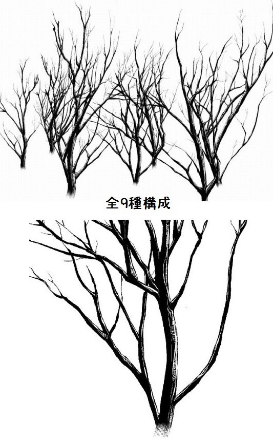 枝マルチブラシ(黒)_コミスタ・クリスタ兼用素材