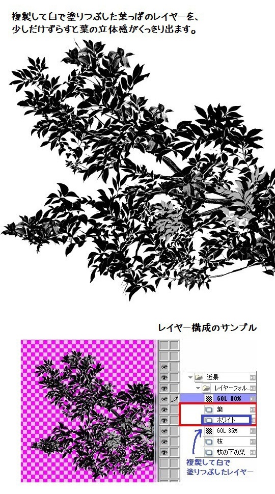コミスタ・クリスタ用ブラシ素材_黒葉マルチ5種セット