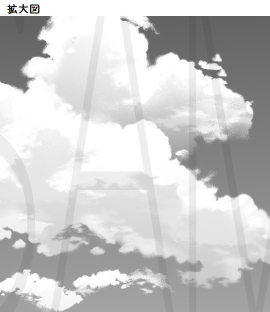 コミスタ・クリスタ用トーン素材_入道雲4種セット+太陽