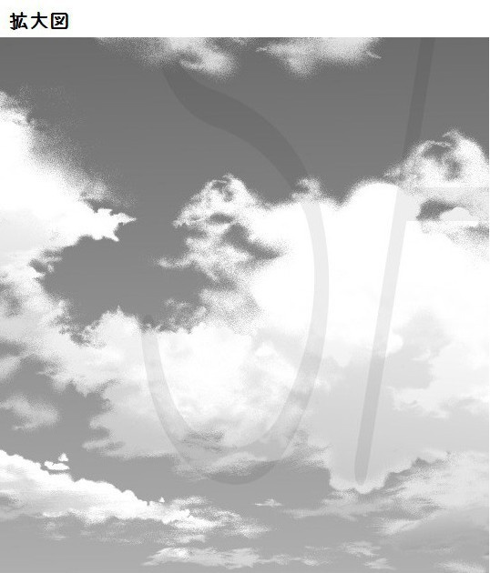 コミスタ・クリスタ用トーン素材_入道雲4種セット+太陽