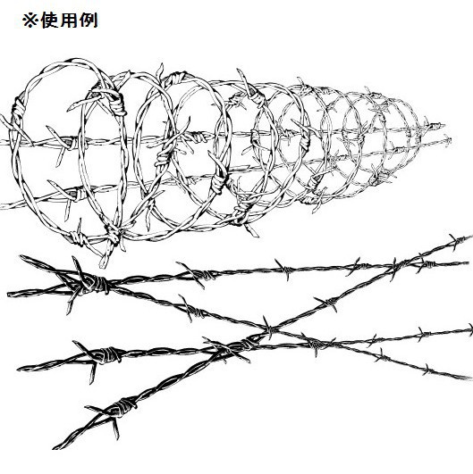 コミスタ・クリスタ用ブラシ素材_有刺鉄線5種