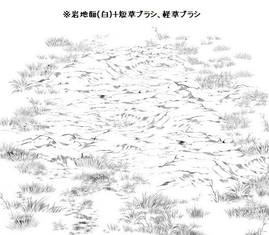 コミスタ・クリスタ用ブラシ素材_地面6種セット