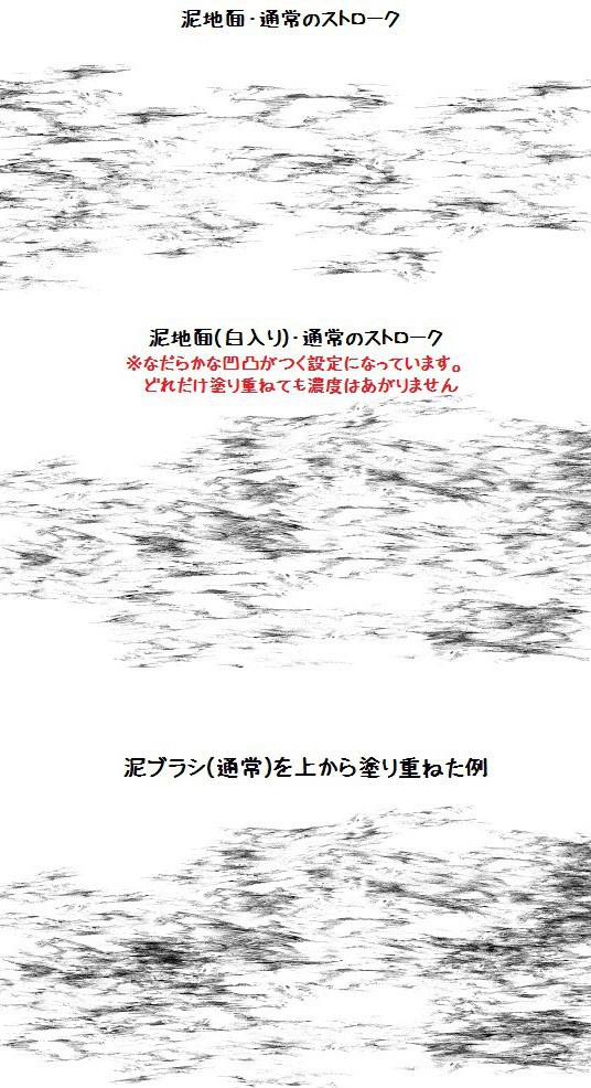 コミスタ・クリスタ用ブラシ素材_地面6種セット