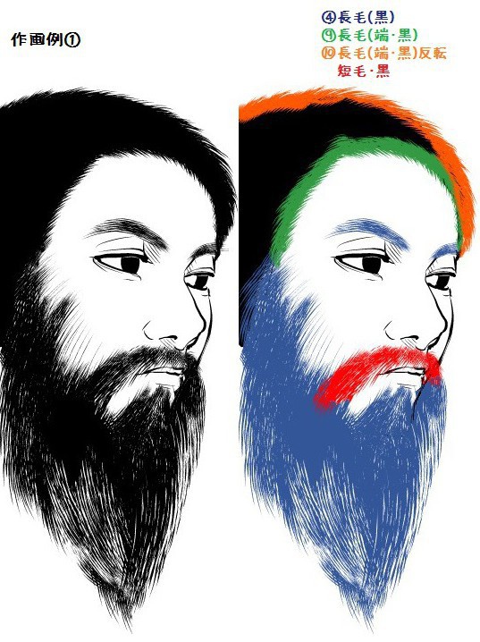 コミスタ・クリスタ用ブラシ素材_毛・3種セット