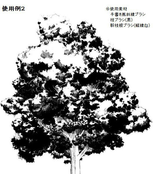 コミスタ・クリスタ用ブラシ素材_モコモコ葉(少年誌風)