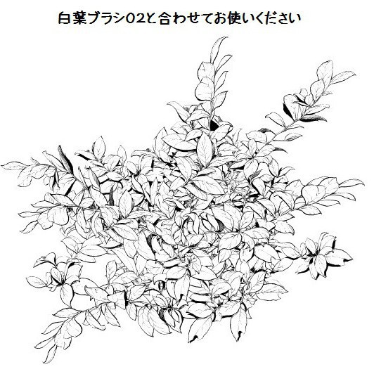 コミスタ・クリスタ用ブラシ素材_白葉02