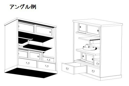 コミスタ・クリスタ用3D素材_和たんす3種