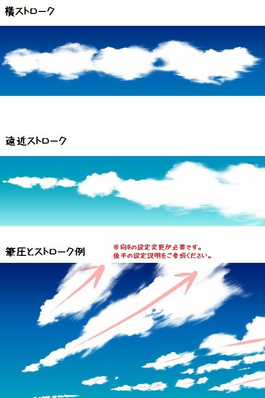 コミスタ・クリスタ用ブラシ素材_雲6種セット