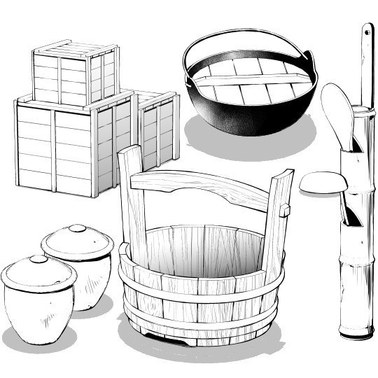 和風小物_炊事場３D素材集・コミスタ･クリスタ兼用素材