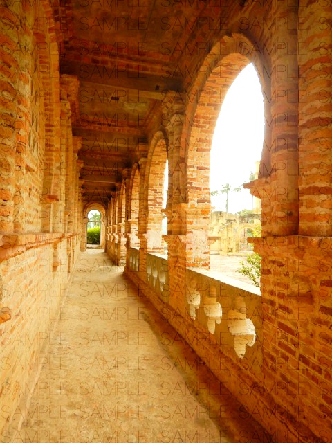 写真素材_英国風古城と遺跡