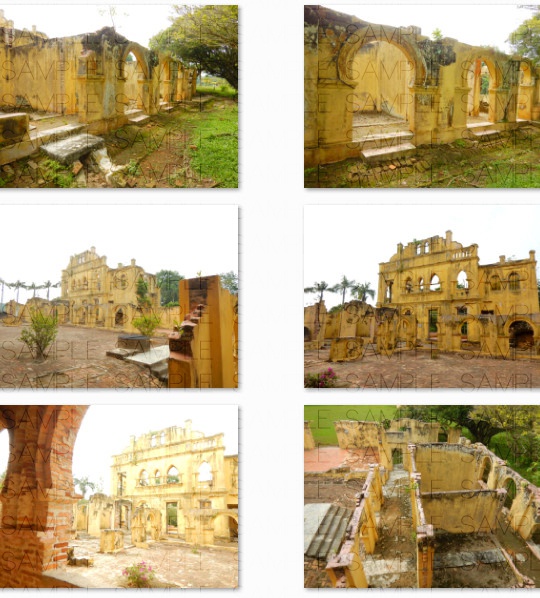 写真素材_英国風古城と遺跡