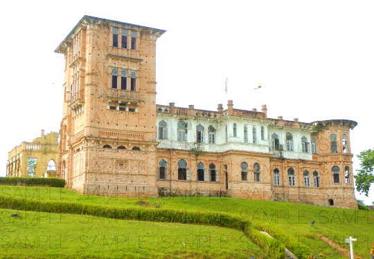 写真素材_英国風古城と遺跡