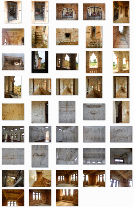 写真素材_英国風古城と遺跡