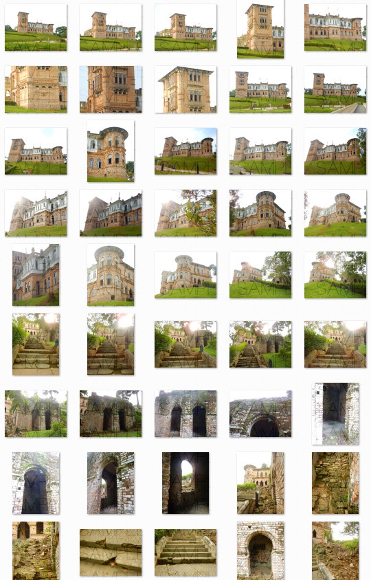 写真素材_英国風古城と遺跡