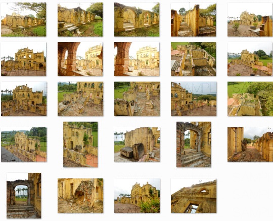 写真素材_英国風古城と遺跡